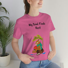 Load image into Gallery viewer, Psalm 62: 1-2 "My Soul Finds Rest" Adult Unisex Jersey Short Sleeve Tee
