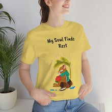 Load image into Gallery viewer, Psalm 62: 1-2 "My Soul Finds Rest" Adult Unisex Jersey Short Sleeve Tee