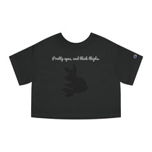 Load image into Gallery viewer, LiLi Rabbit "Pretty eyes, and thick thighs." Champion Adult Women's Heritage Cropped Tee