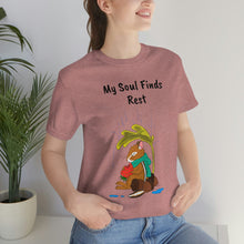 Load image into Gallery viewer, Psalm 62: 1-2 "My Soul Finds Rest" Adult Unisex Jersey Short Sleeve Tee