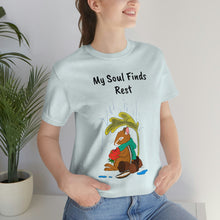 Load image into Gallery viewer, Psalm 62: 1-2 "My Soul Finds Rest" Adult Unisex Jersey Short Sleeve Tee