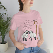 Load image into Gallery viewer, "The Good Shepherd" John 10:11 Adult Unisex Jersey Short Sleeve Tee