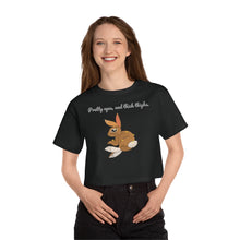 Load image into Gallery viewer, LiLi Rabbit "Pretty eyes, and thick thighs." Champion Adult Women's Heritage Cropped Tee