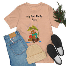 Load image into Gallery viewer, Psalm 62: 1-2 "My Soul Finds Rest" Adult Unisex Jersey Short Sleeve Tee