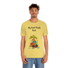 Load image into Gallery viewer, Psalm 62: 1-2 "My Soul Finds Rest" Adult Unisex Jersey Short Sleeve Tee