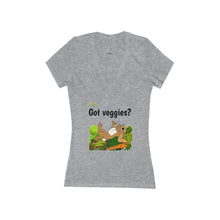 Load image into Gallery viewer, LiLi Rabbit "Got veggies?" Adult Women's Jersey Short Sleeve Deep V-Neck Tee
