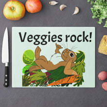 Load image into Gallery viewer, LiLi Rabbit "Veggies Rock" Cutting Board