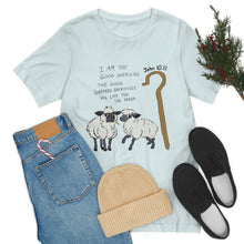 Load image into Gallery viewer, "The Good Shepherd" John 10:11 Adult Unisex Jersey Short Sleeve Tee