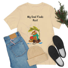 Load image into Gallery viewer, Psalm 62: 1-2 "My Soul Finds Rest" Adult Unisex Jersey Short Sleeve Tee