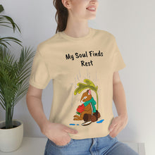 Load image into Gallery viewer, Psalm 62: 1-2 "My Soul Finds Rest" Adult Unisex Jersey Short Sleeve Tee