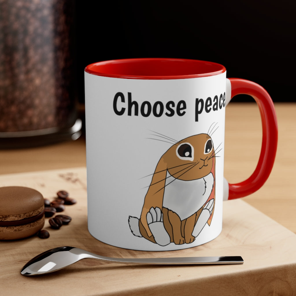 LiLi “Choose Peace” Accent Coffee Mug, 11oz