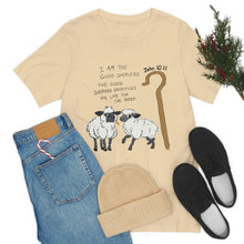Load image into Gallery viewer, "The Good Shepherd" John 10:11 Adult Unisex Jersey Short Sleeve Tee
