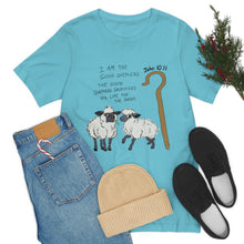 Load image into Gallery viewer, "The Good Shepherd" John 10:11 Adult Unisex Jersey Short Sleeve Tee