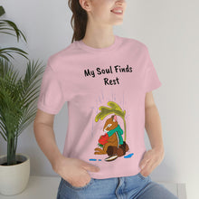 Load image into Gallery viewer, Psalm 62: 1-2 "My Soul Finds Rest" Adult Unisex Jersey Short Sleeve Tee