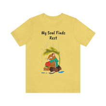 Load image into Gallery viewer, Psalm 62: 1-2 "My Soul Finds Rest" Adult Unisex Jersey Short Sleeve Tee