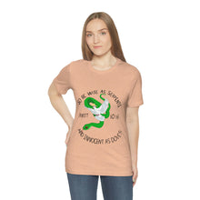 Load image into Gallery viewer, Matthew 10:16 "Wise As Serpents, Innocent As Doves" Adult Unisex Jersey Short Sleeve Tee