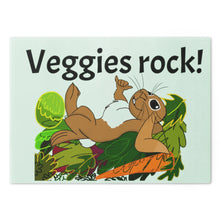 Load image into Gallery viewer, LiLi Rabbit &quot;Veggies Rock&quot; Cutting Board
