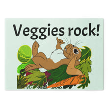 Load image into Gallery viewer, LiLi Rabbit "Veggies Rock" Cutting Board
