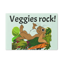 Load image into Gallery viewer, LiLi Rabbit "Veggies Rock" Cutting Board