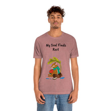 Load image into Gallery viewer, Psalm 62: 1-2 "My Soul Finds Rest" Adult Unisex Jersey Short Sleeve Tee