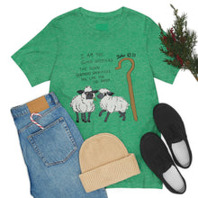 Load image into Gallery viewer, "The Good Shepherd" John 10:11 Adult Unisex Jersey Short Sleeve Tee