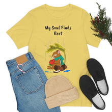 Load image into Gallery viewer, Psalm 62: 1-2 "My Soul Finds Rest" Adult Unisex Jersey Short Sleeve Tee