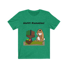 Load image into Gallery viewer, LiLi Rabbit "Happy Kwanzaa" Adult Unisex Jersey Short Sleeve Tee