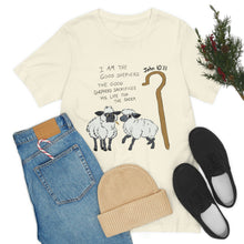 Load image into Gallery viewer, "The Good Shepherd" John 10:11 Adult Unisex Jersey Short Sleeve Tee