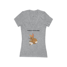 Load image into Gallery viewer, LiLi Rabbit &quot;Pretty eyes and thick thighs.&quot; Women&#39;s Jersey Short Sleeve Deep V-Neck Tee
