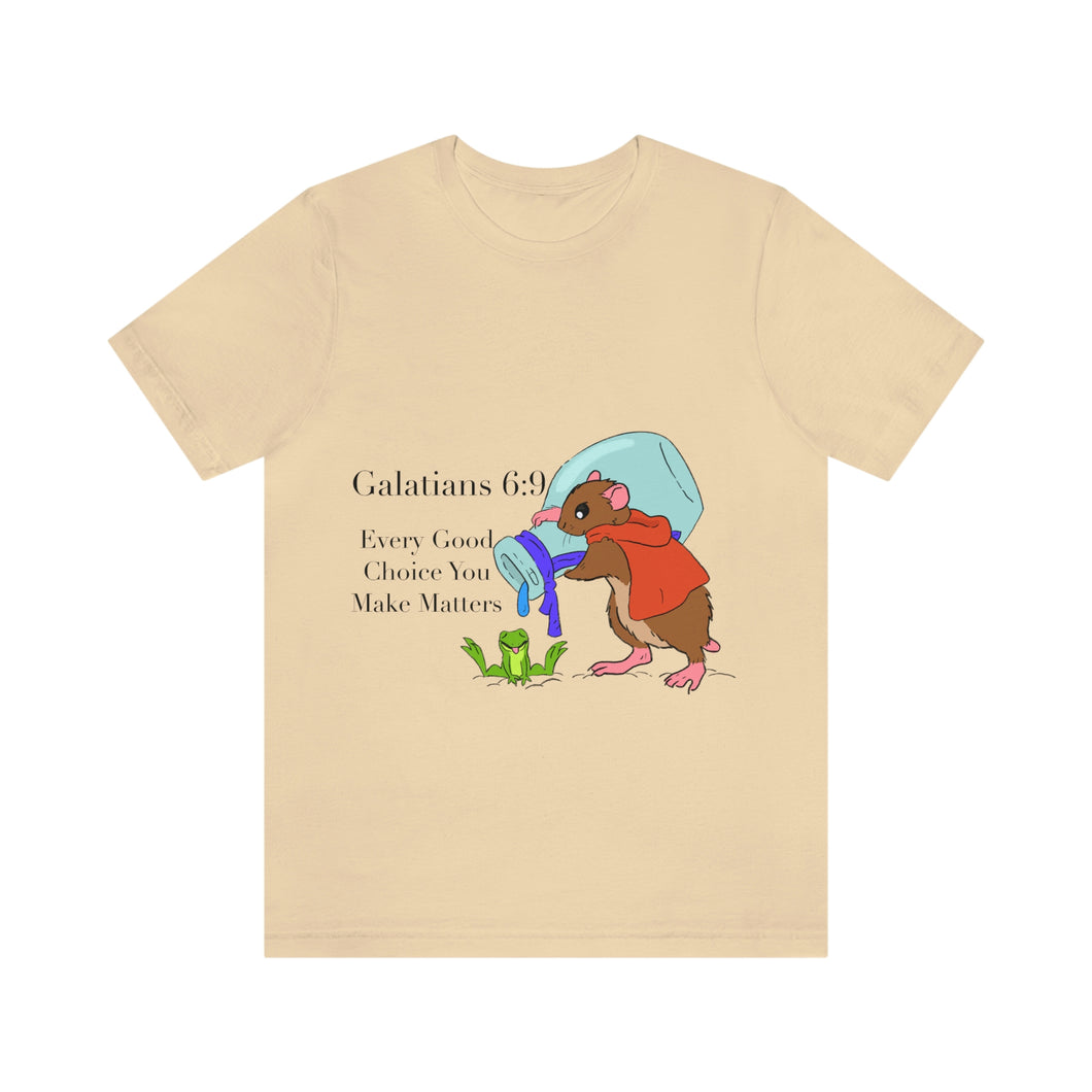 Galations 6:9 Scripture Mouse Adult Unisex Jersey Short Sleeve Tee
