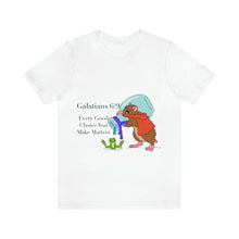 Load image into Gallery viewer, Galations 6:9 Scripture Mouse Adult Unisex Jersey Short Sleeve Tee
