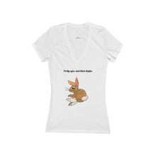 Load image into Gallery viewer, LiLi Rabbit &quot;Pretty eyes and thick thighs.&quot; Women&#39;s Jersey Short Sleeve Deep V-Neck Tee
